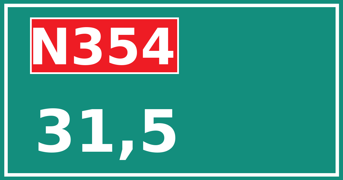 Hectometerbord N354 31,5