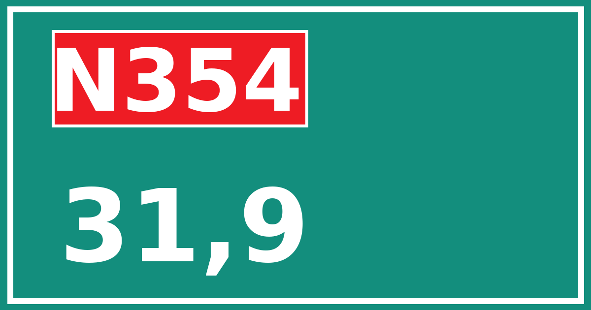 Hectometerbord N354 31,9