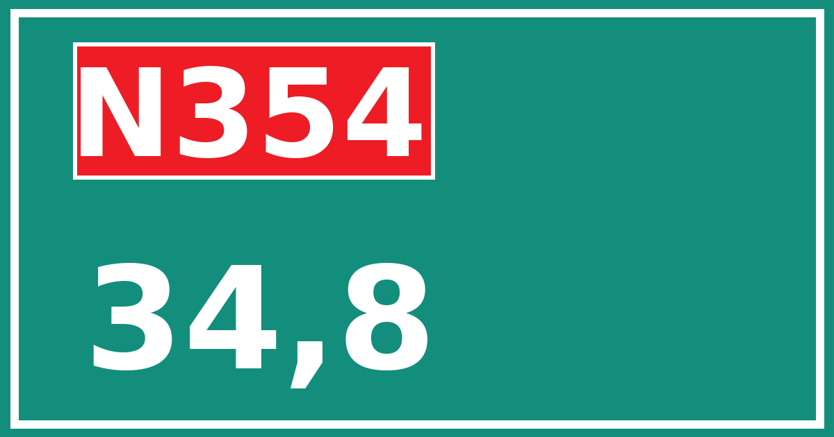 Hectometerbord N354 34,8