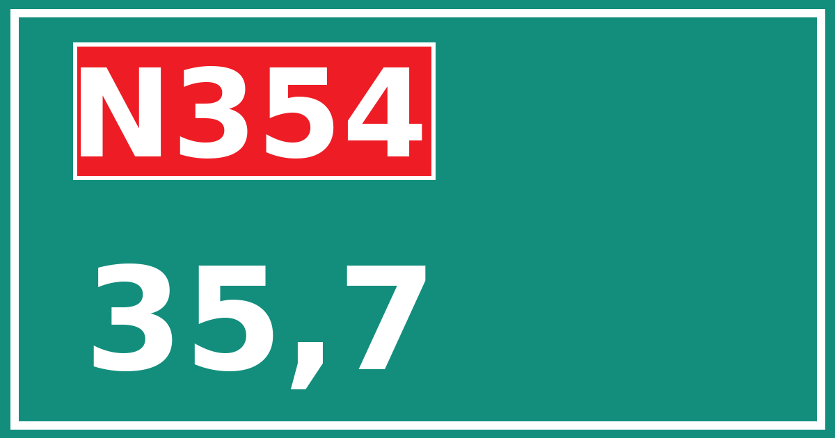 Hectometerbord N354 35,7