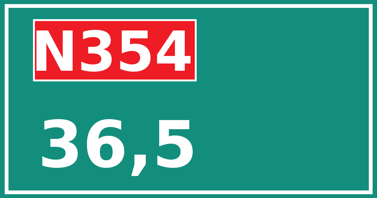 Hectometerbord N354 36,5