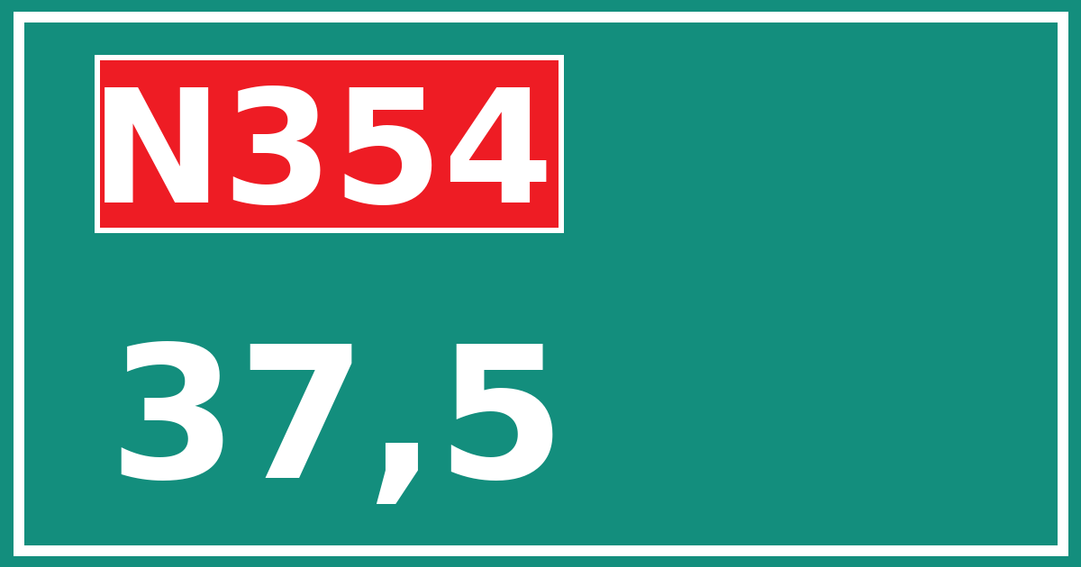 Hectometerbord N354 37,5