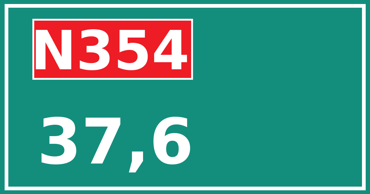 Hectometerbord N354 37,6