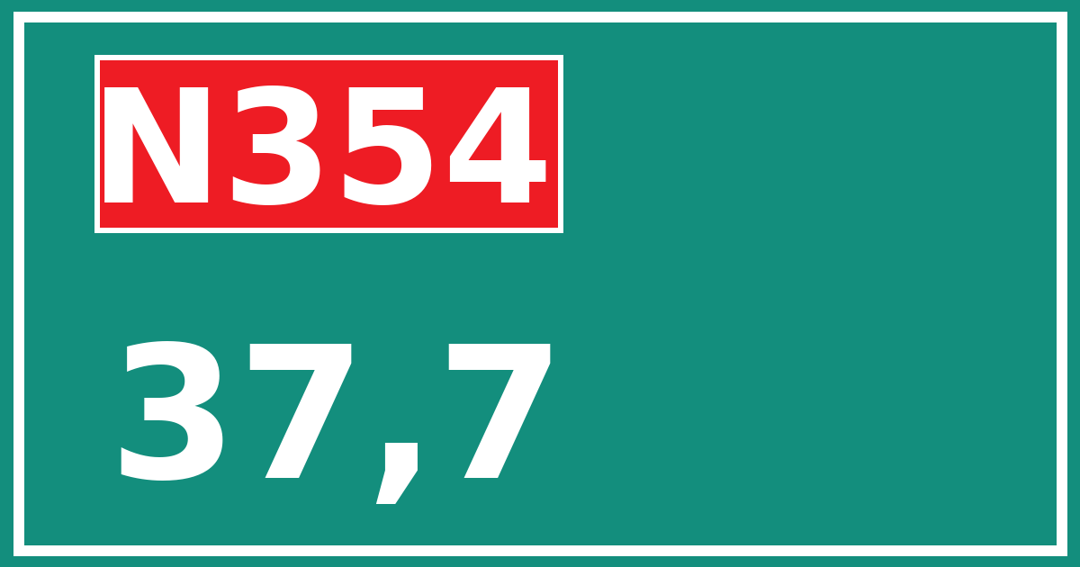 Hectometerbord N354 37,7