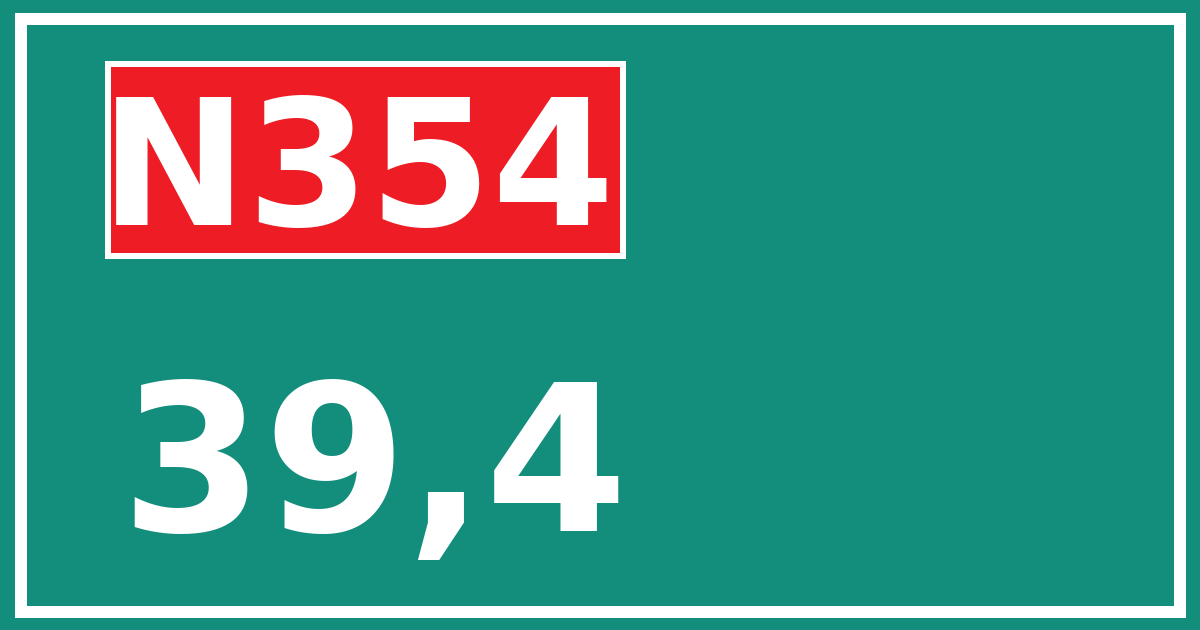 Hectometerbord N354 39,4