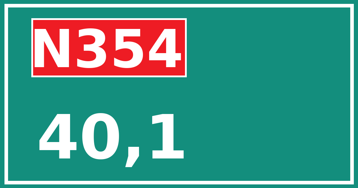 Hectometerbord N354 40,1