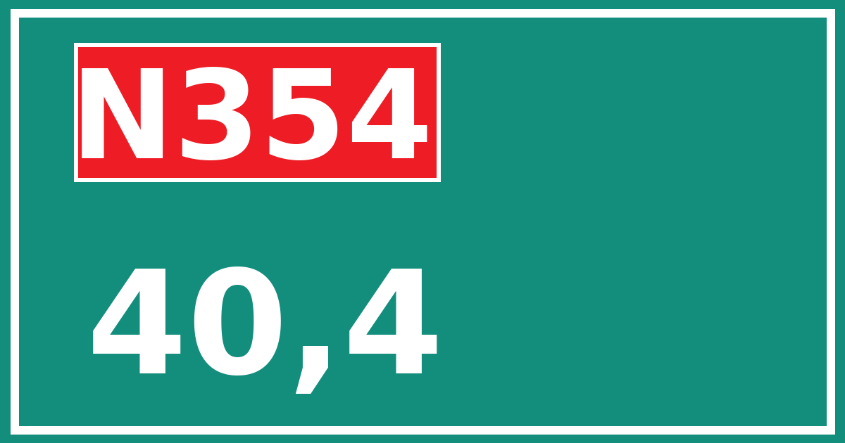Hectometerbord N354 40,4
