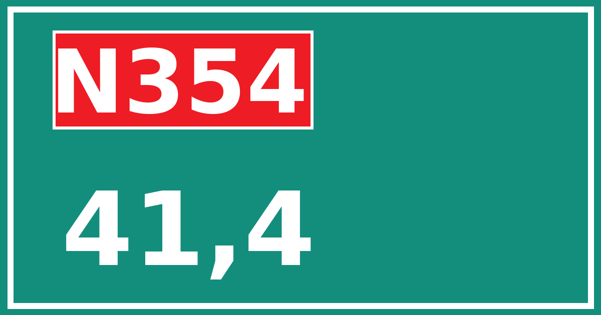 Hectometerbord N354 41,4