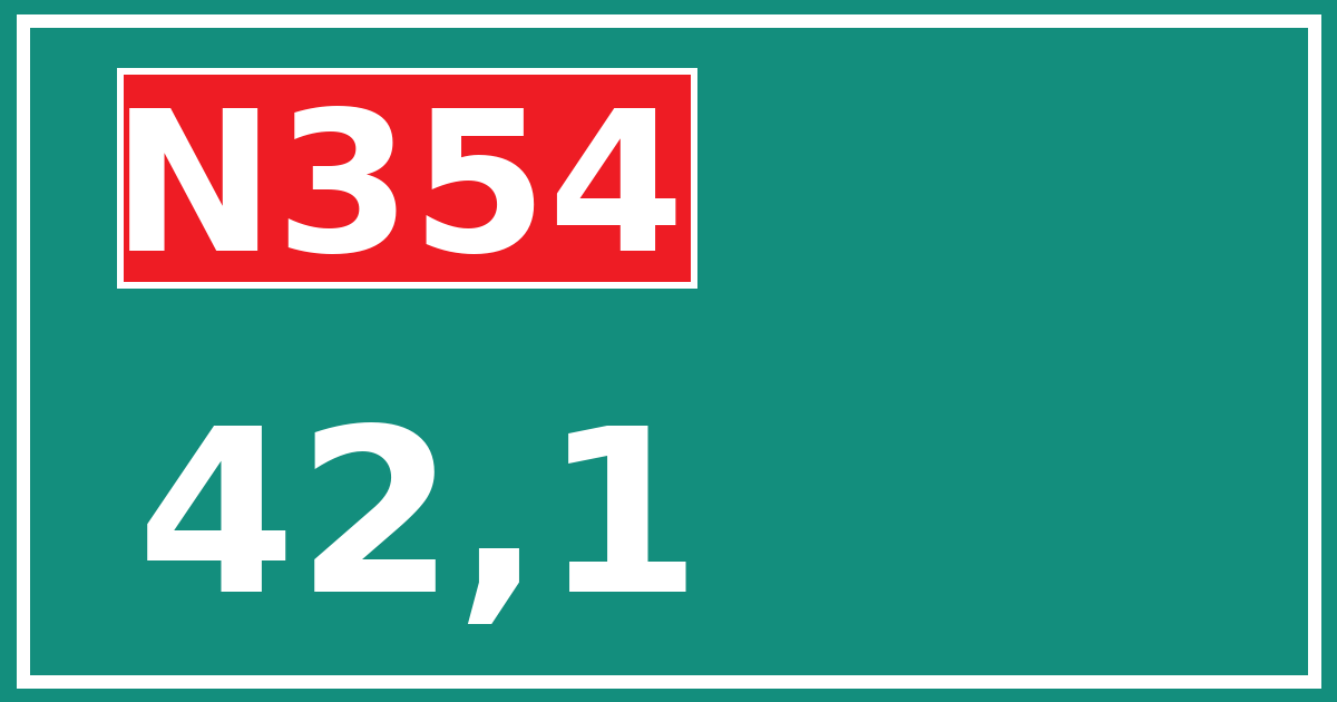 Hectometerbord N354 42,1