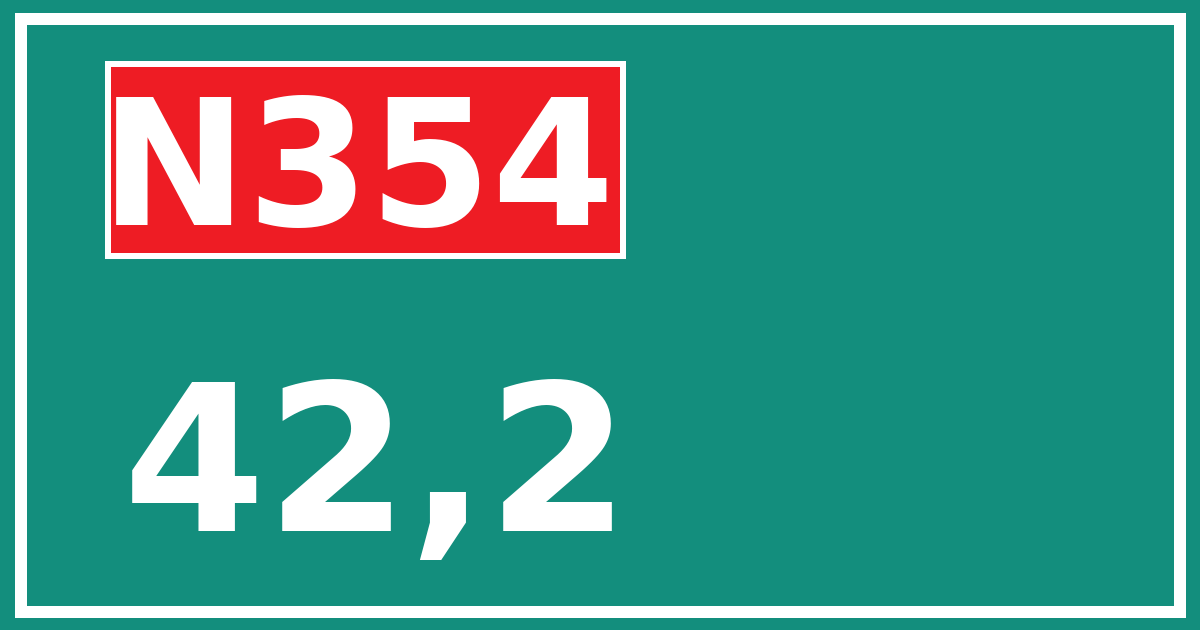 Hectometerbord N354 42,2