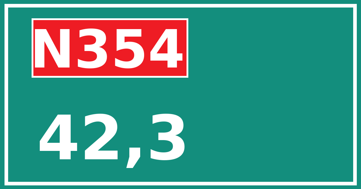 Hectometerbord N354 42,3