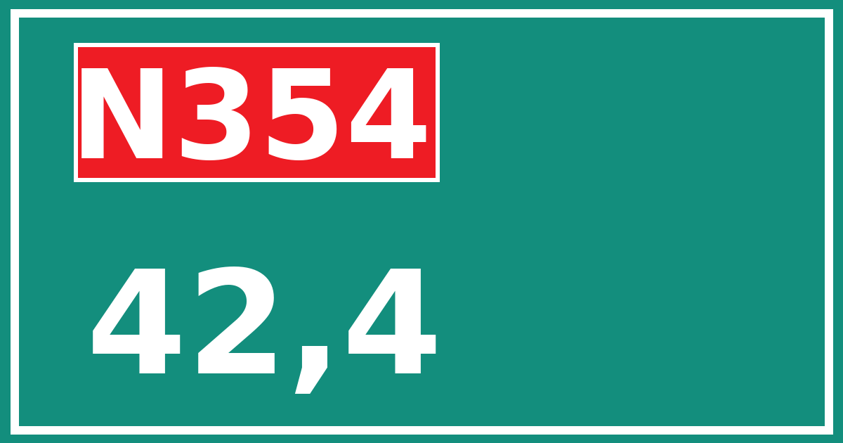 Hectometerbord N354 42,4