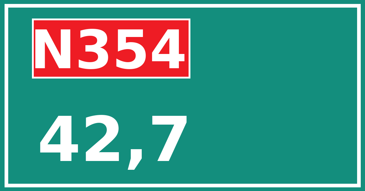 Hectometerbord N354 42,7