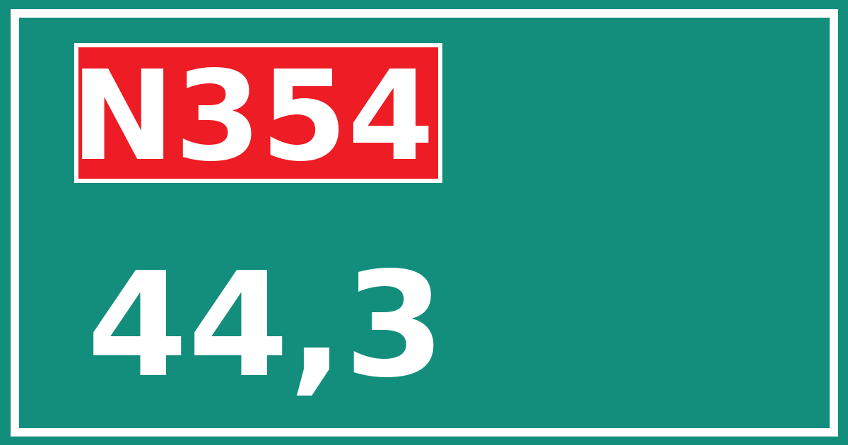 Hectometerbord N354 44,3