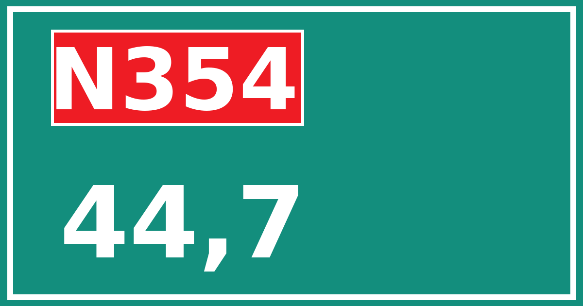 Hectometerbord N354 44,7