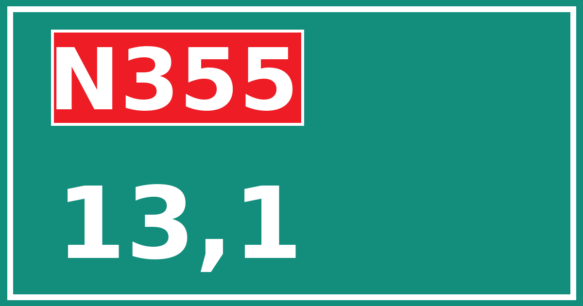 Hectometerbord N355 13,1