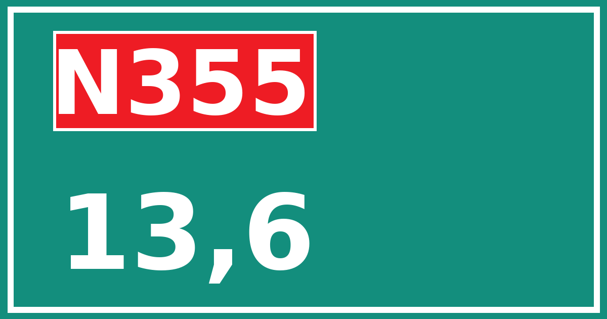 Hectometerbord N355 13,6