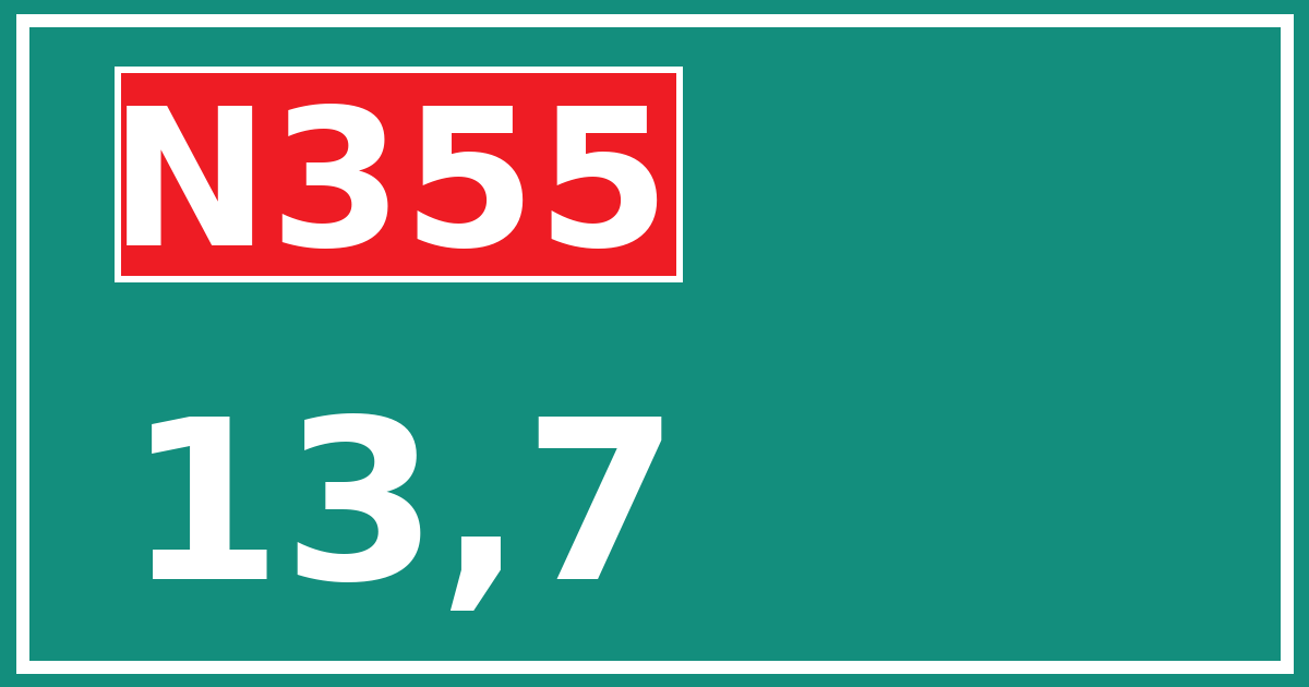 Hectometerbord N355 13,7