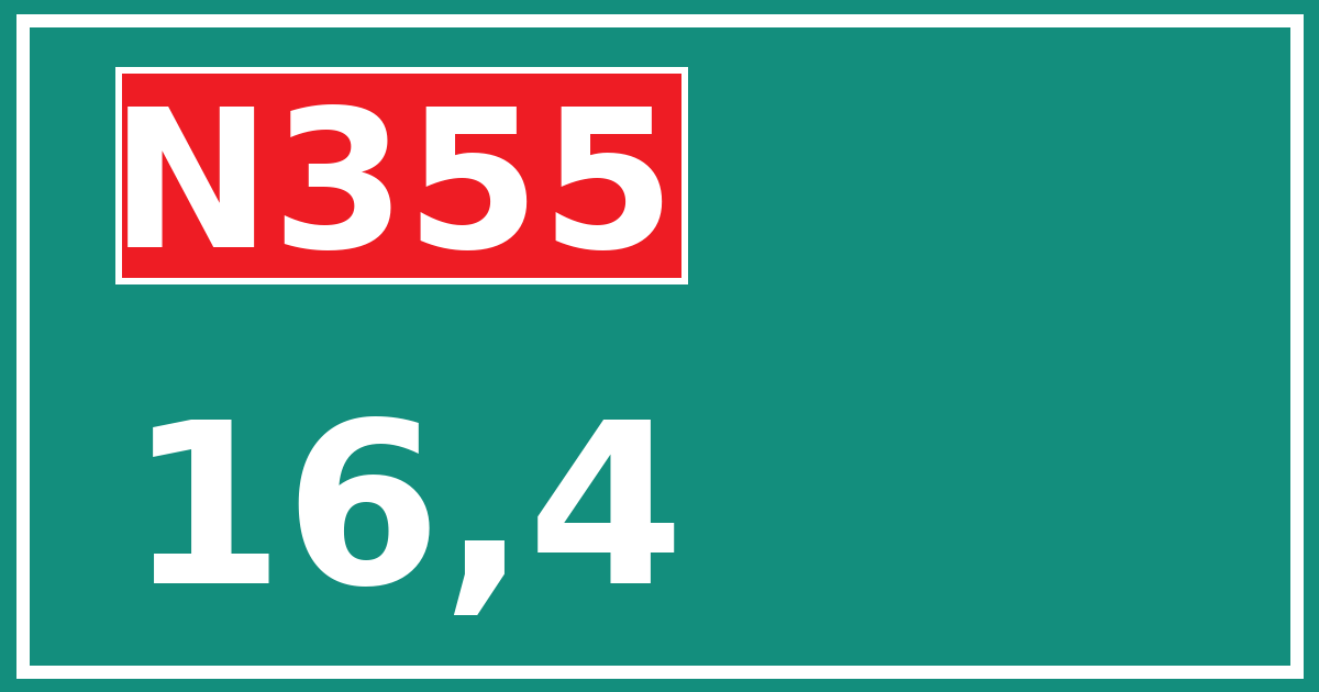 Hectometerbord N355 16,4