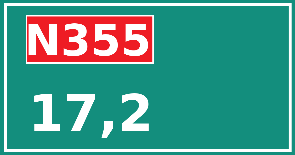 Hectometerbord N355 17,2