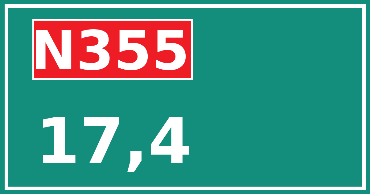 Hectometerbord N355 17,4