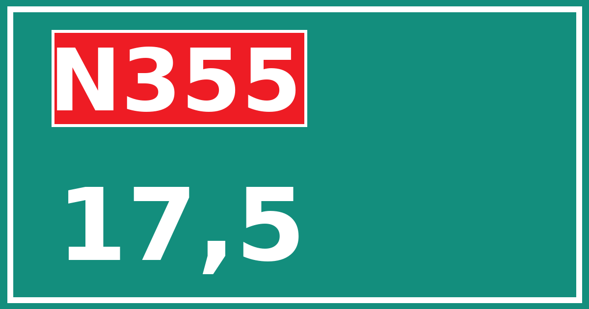 Hectometerbord N355 17,5