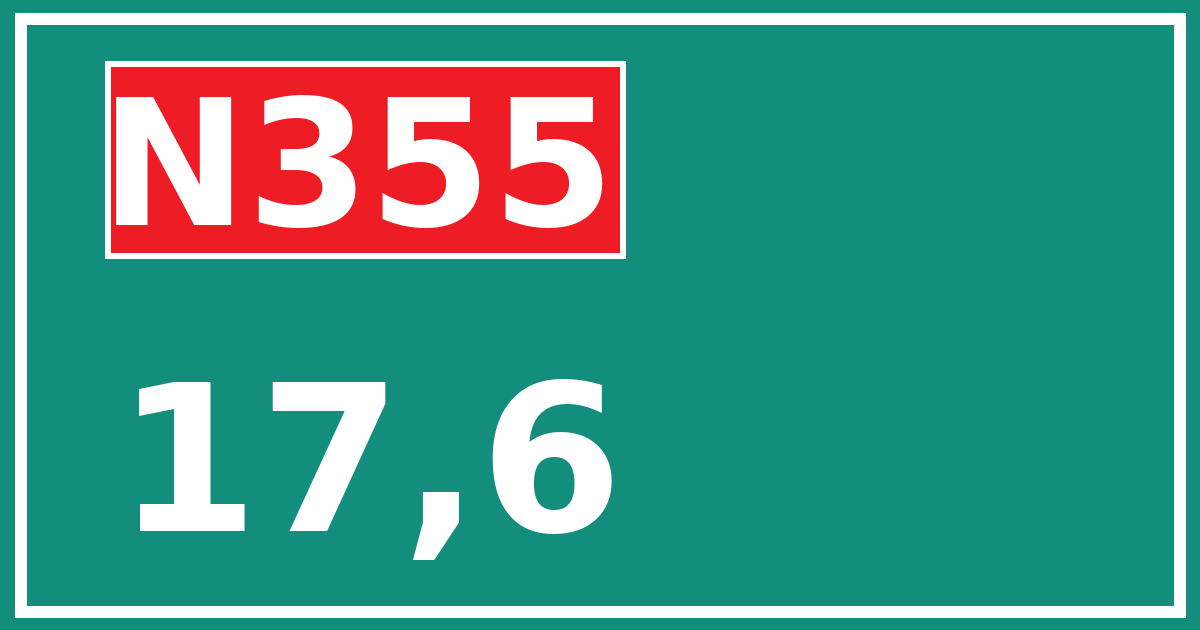 Hectometerbord N355 17,6