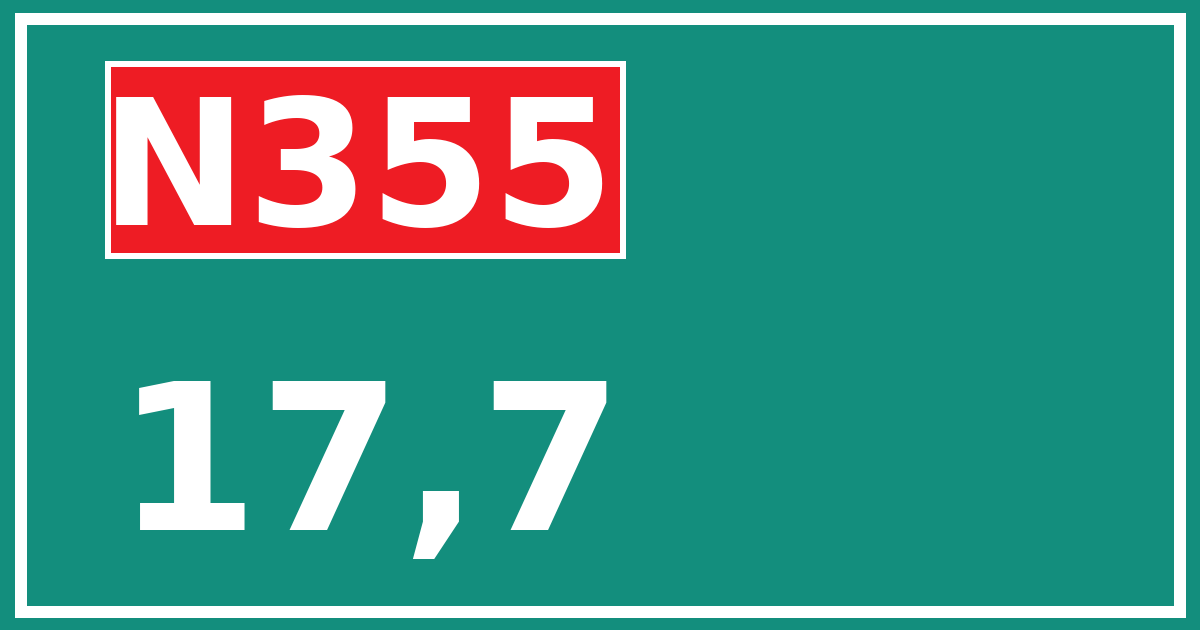 Hectometerbord N355 17,7