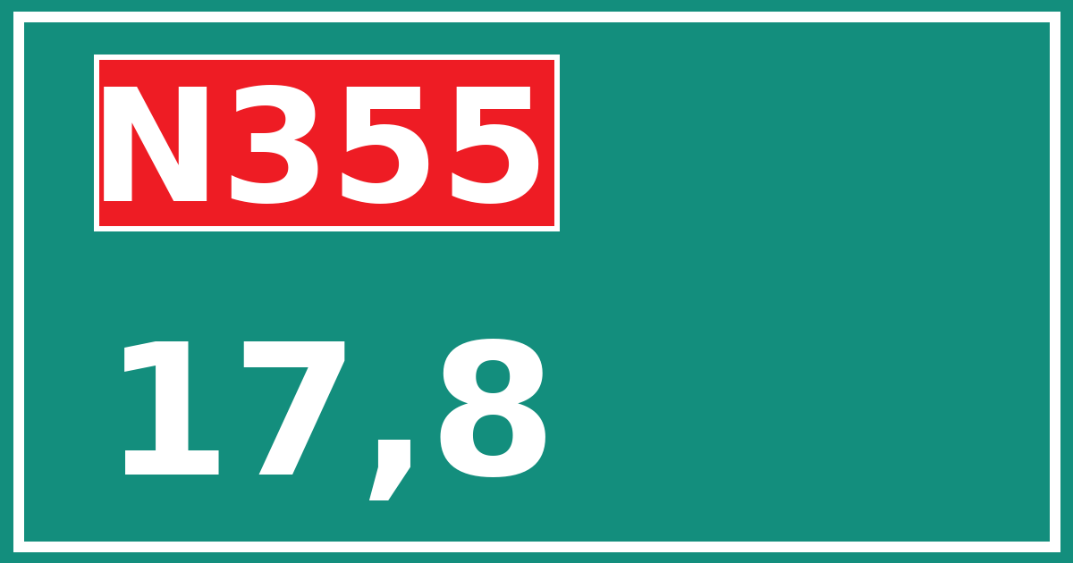 Hectometerbord N355 17,8
