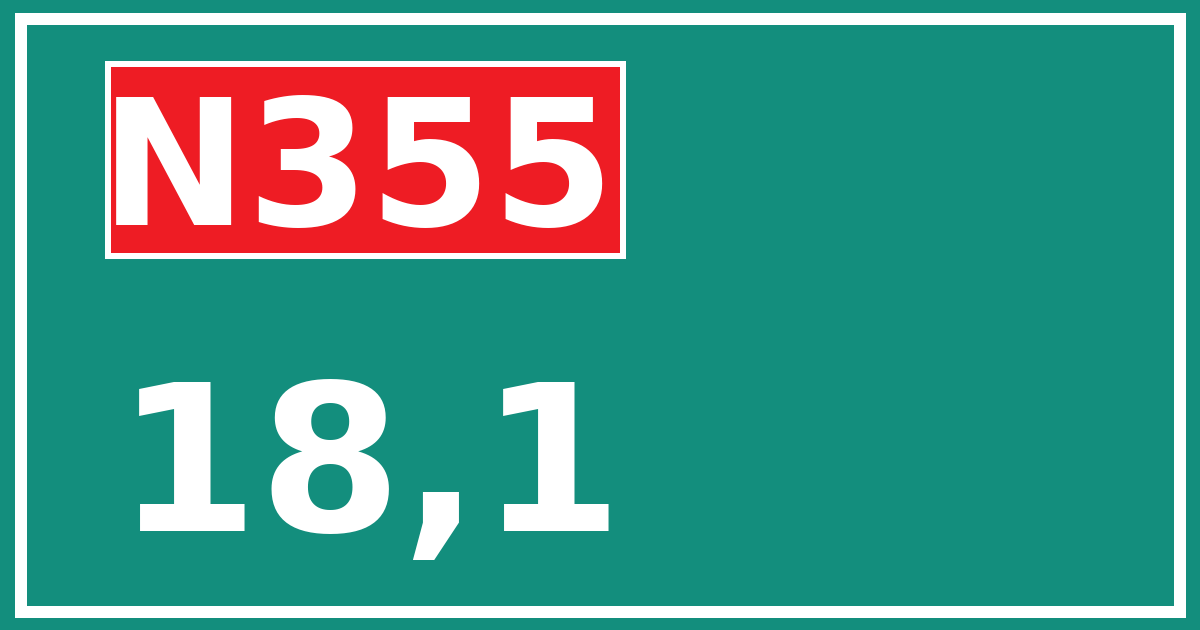 Hectometerbord N355 18,1