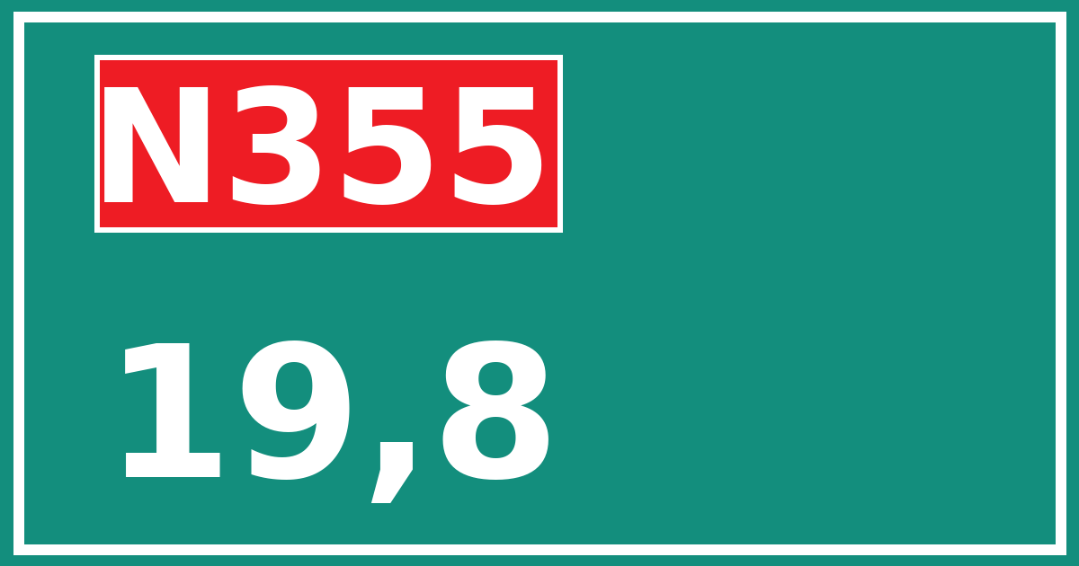 Hectometerbord N355 19,8