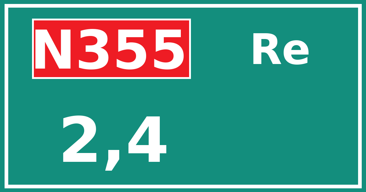 Hectometerbord N355 2,4 zijde Re