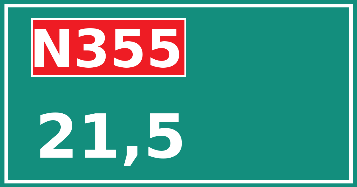 Hectometerbord N355 21,5