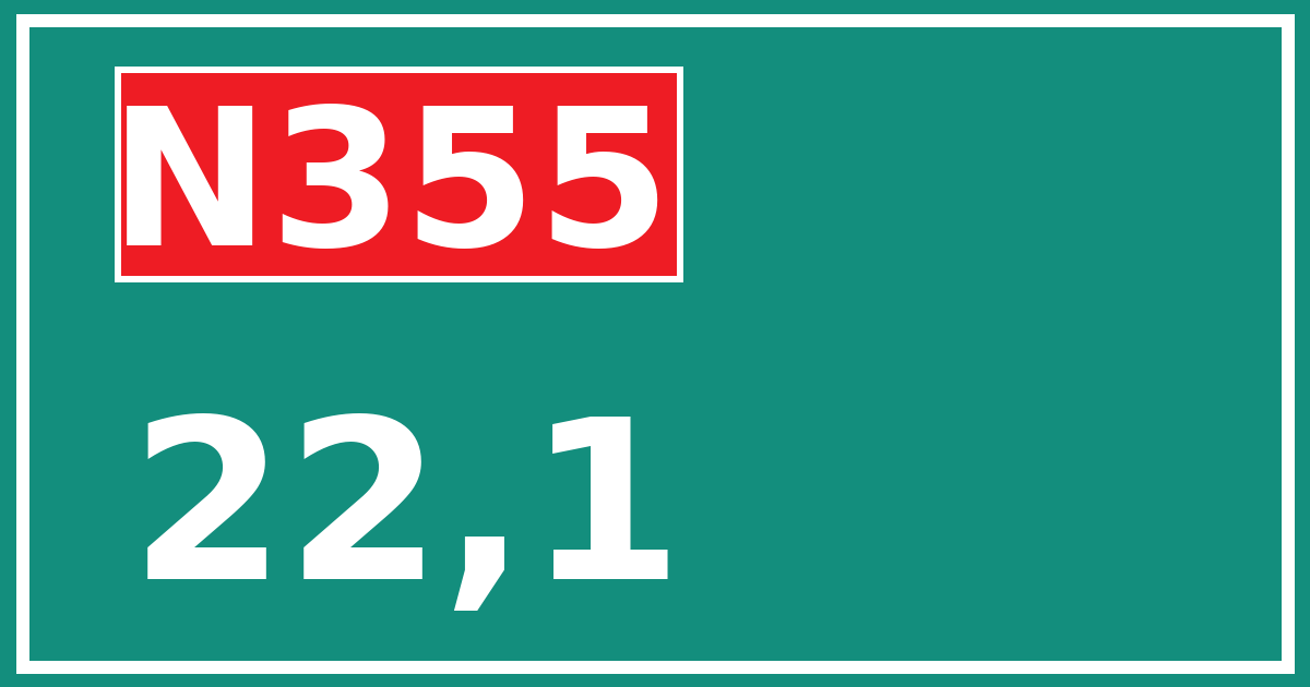 Hectometerbord N355 22,1