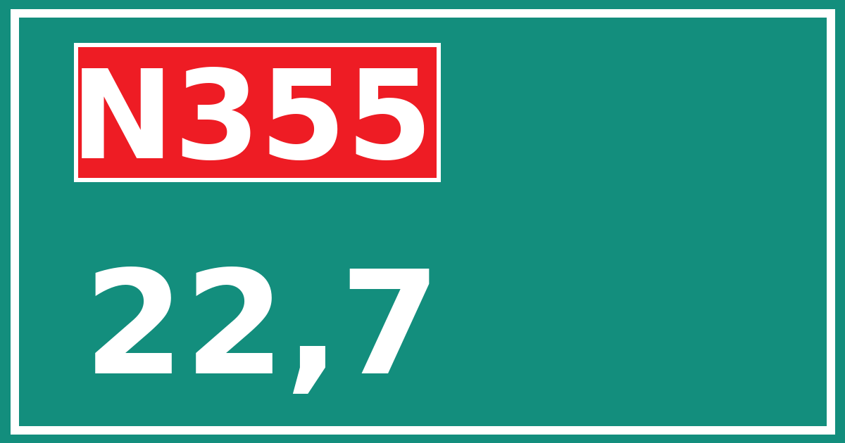 Hectometerbord N355 22,7