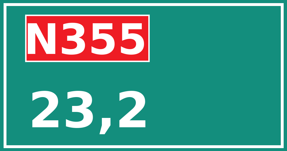 Hectometerbord N355 23,2