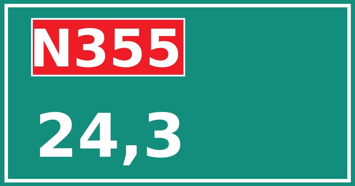 Hectometerbord N355 24,3