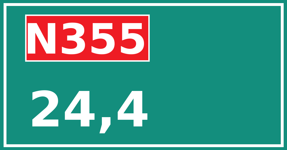 Hectometerbord N355 24,4