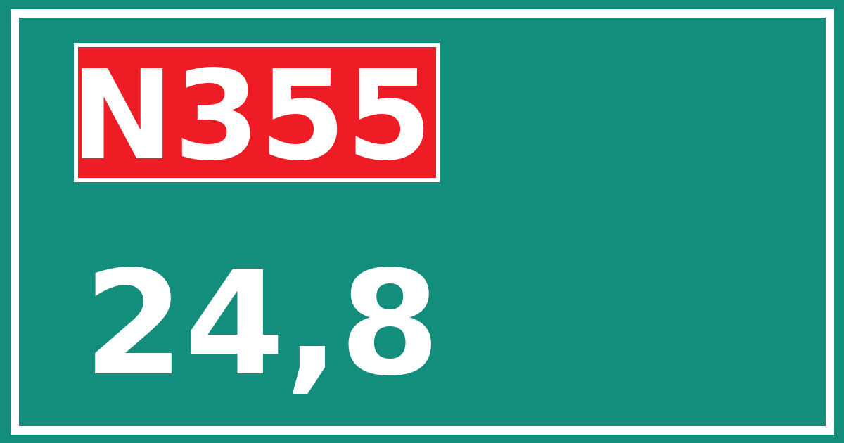 Hectometerbord N355 24,8