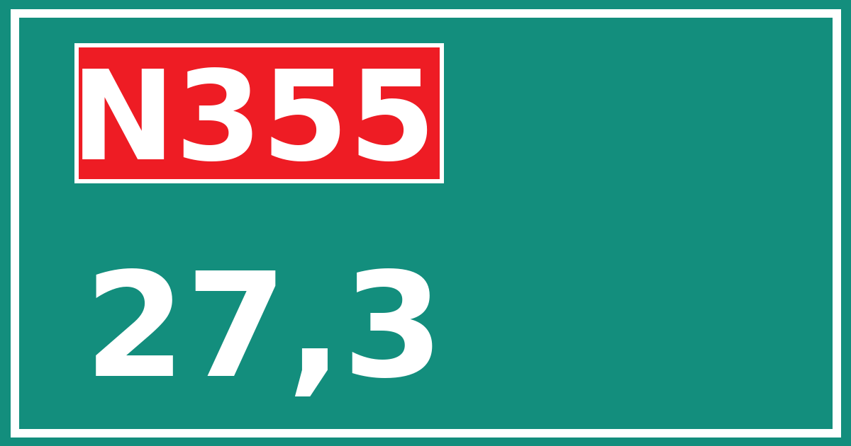Hectometerbord N355 27,3