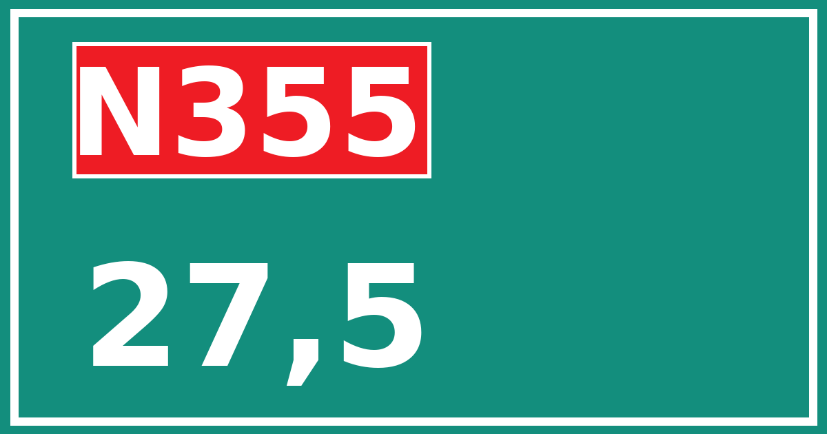 Hectometerbord N355 27,5
