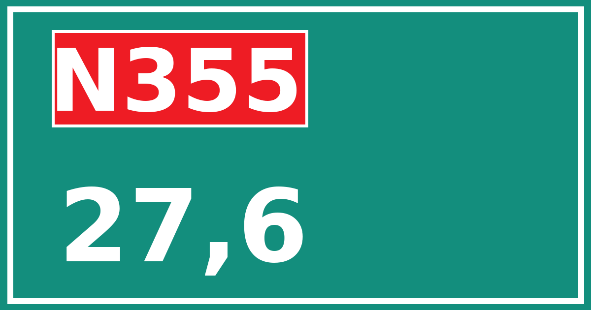 Hectometerbord N355 27,6