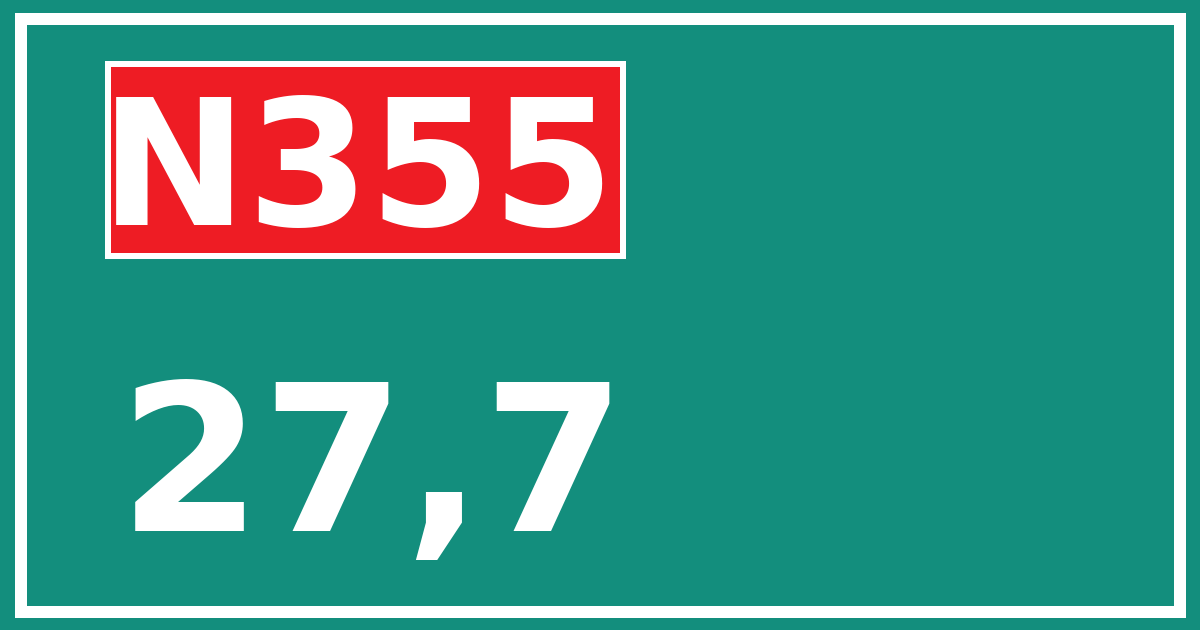Hectometerbord N355 27,7