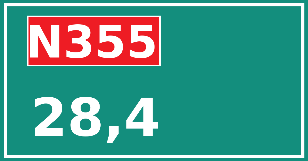 Hectometerbord N355 28,4