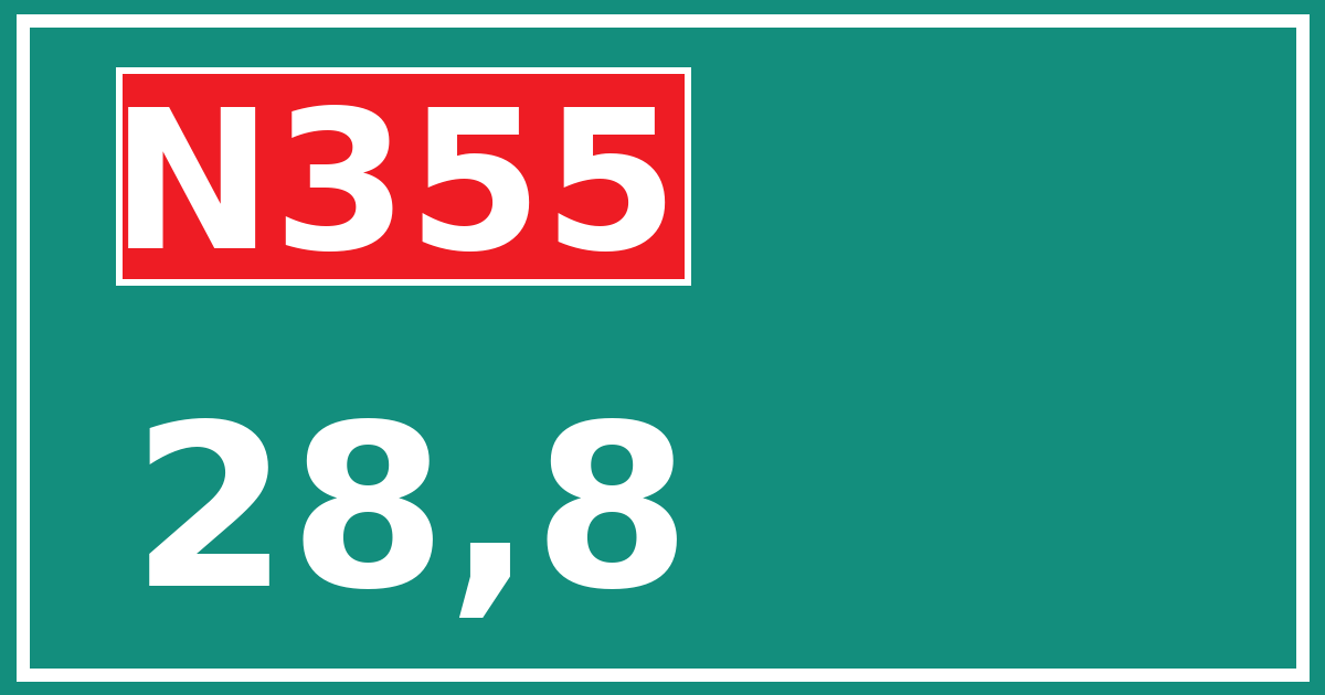 Hectometerbord N355 28,8