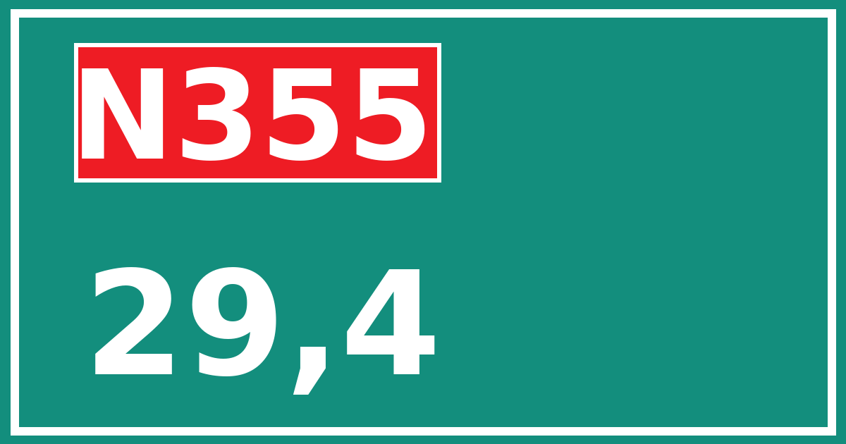 Hectometerbord N355 29,4