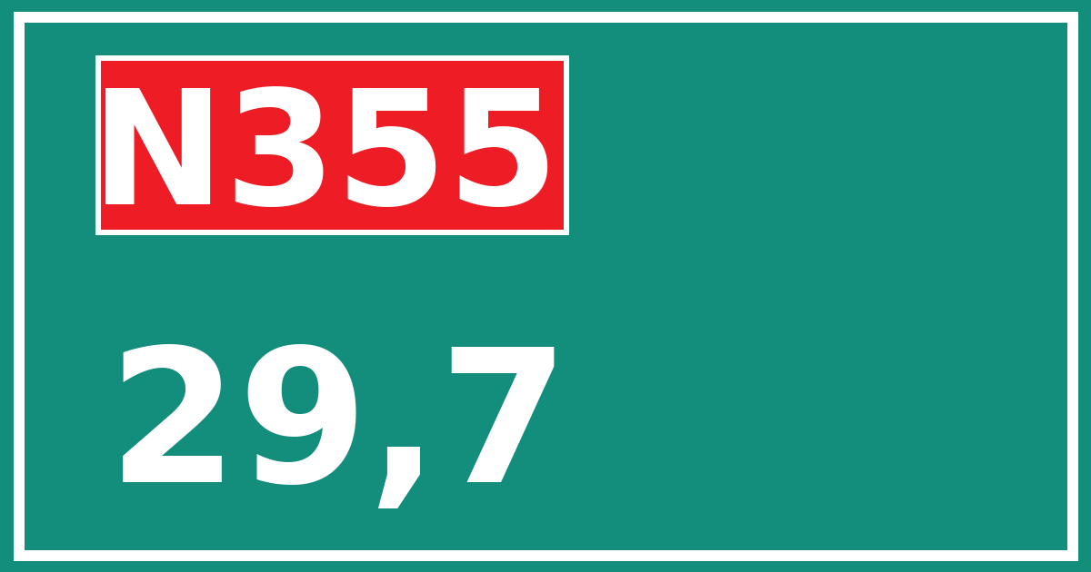 Hectometerbord N355 29,7