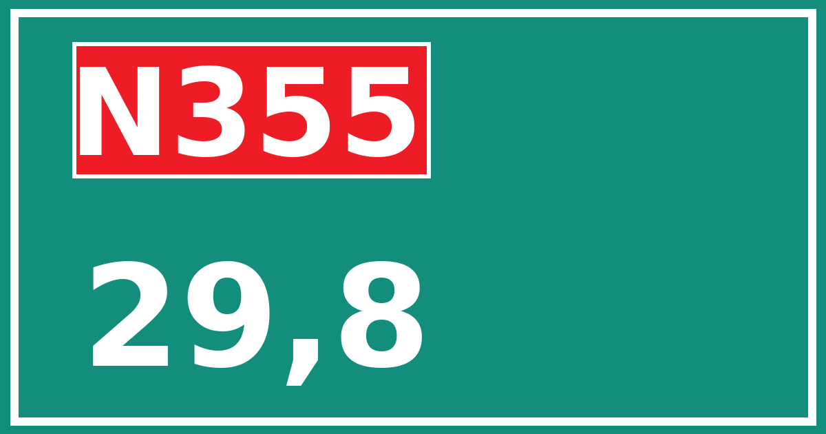 Hectometerbord N355 29,8