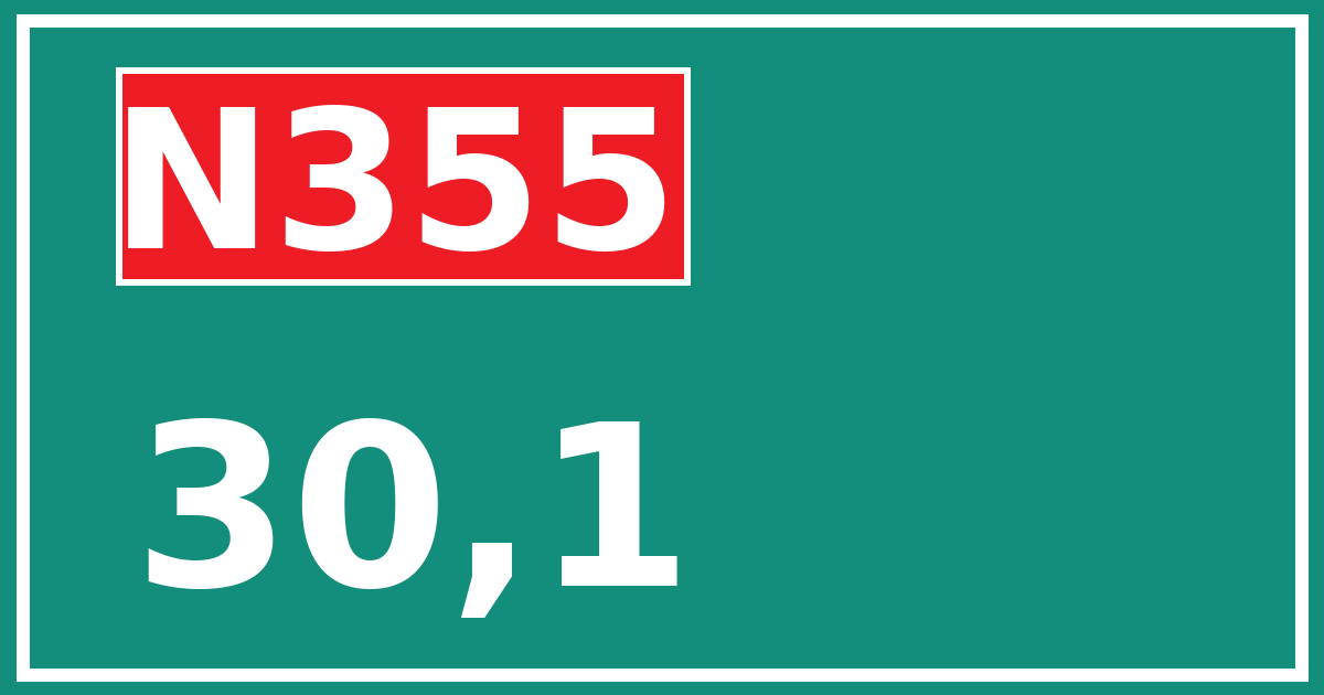 Hectometerbord N355 30,1