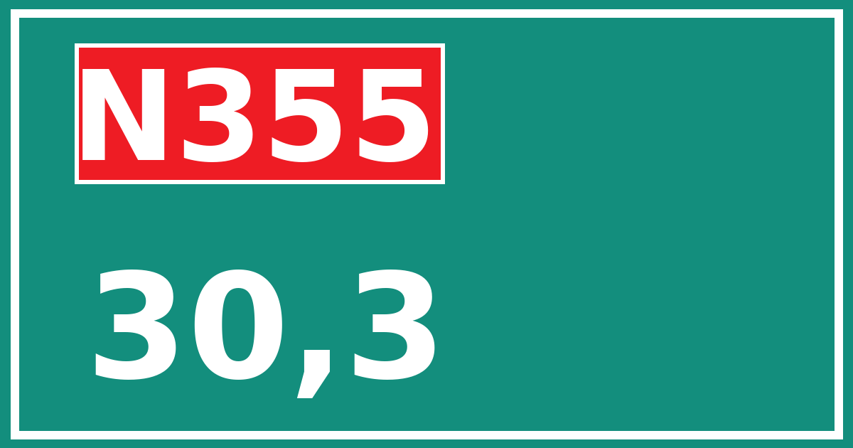 Hectometerbord N355 30,3
